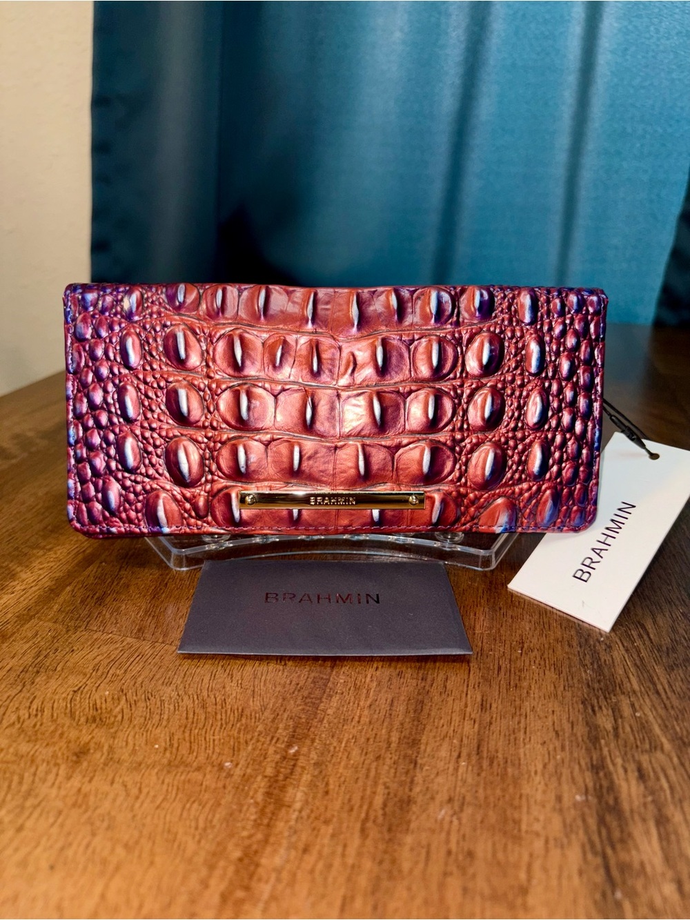 Brahmin NWT Ady - Dawning Ombré - Dusk Inspired Leather Wallet - Plum